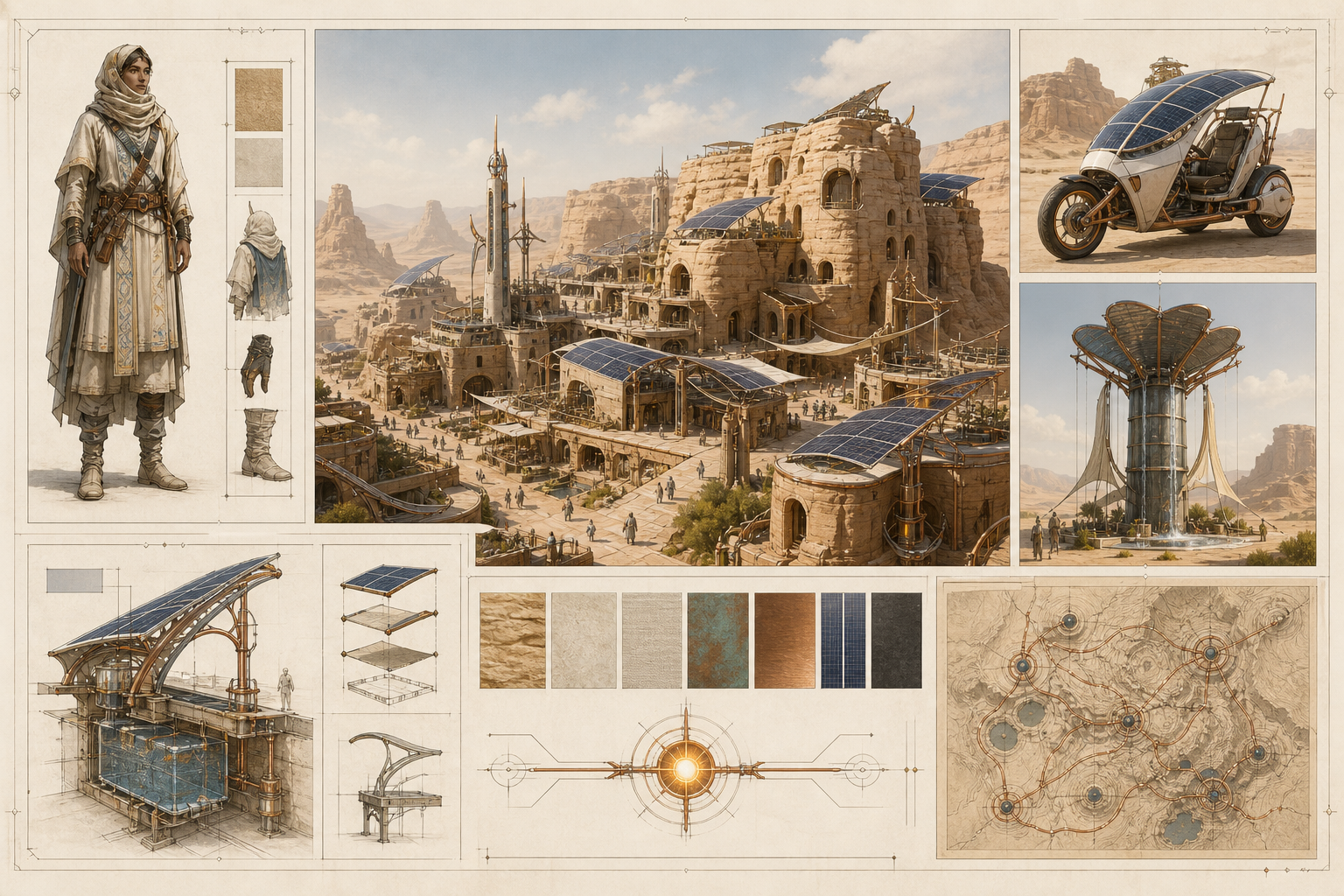 Solar Desert Worldbuilding Board